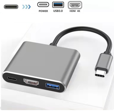 HUB SPLITTER 3 IN 1 TYPE-C PARA HDMI/USB 3.0/TYPE C