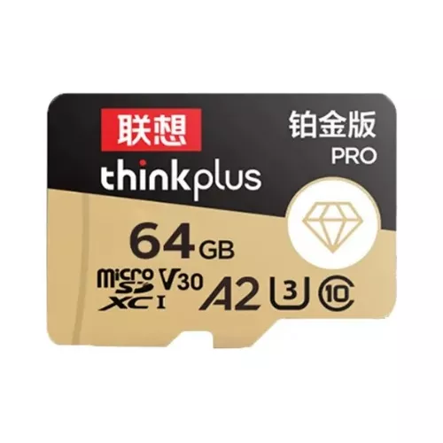 CARTÃO DE MEMORIA MICRO SD THINKPLUS 64GB A2 V30 4K LENOVO PLATINUM