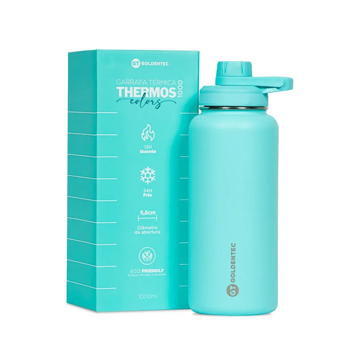 GARRAFA TERMICA 1000ML GT3 AZUL CLARO