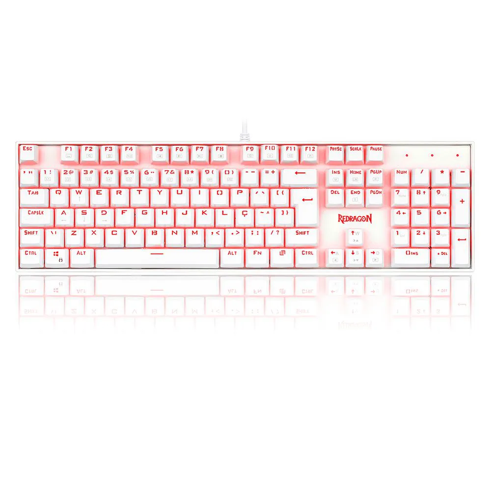 TECLADO MECANICO MITRA LED LUNAR REDRAGON BRANCO (SWITCH PRETO)