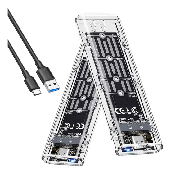 CASE M.2 NVME USB 3.0 - TRANSPARENTE