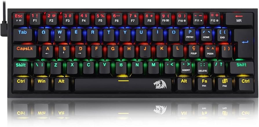 TECLADO MECANICO FIZZ RAINBOW REDRAGON PRETO (SWITCH MARROM)