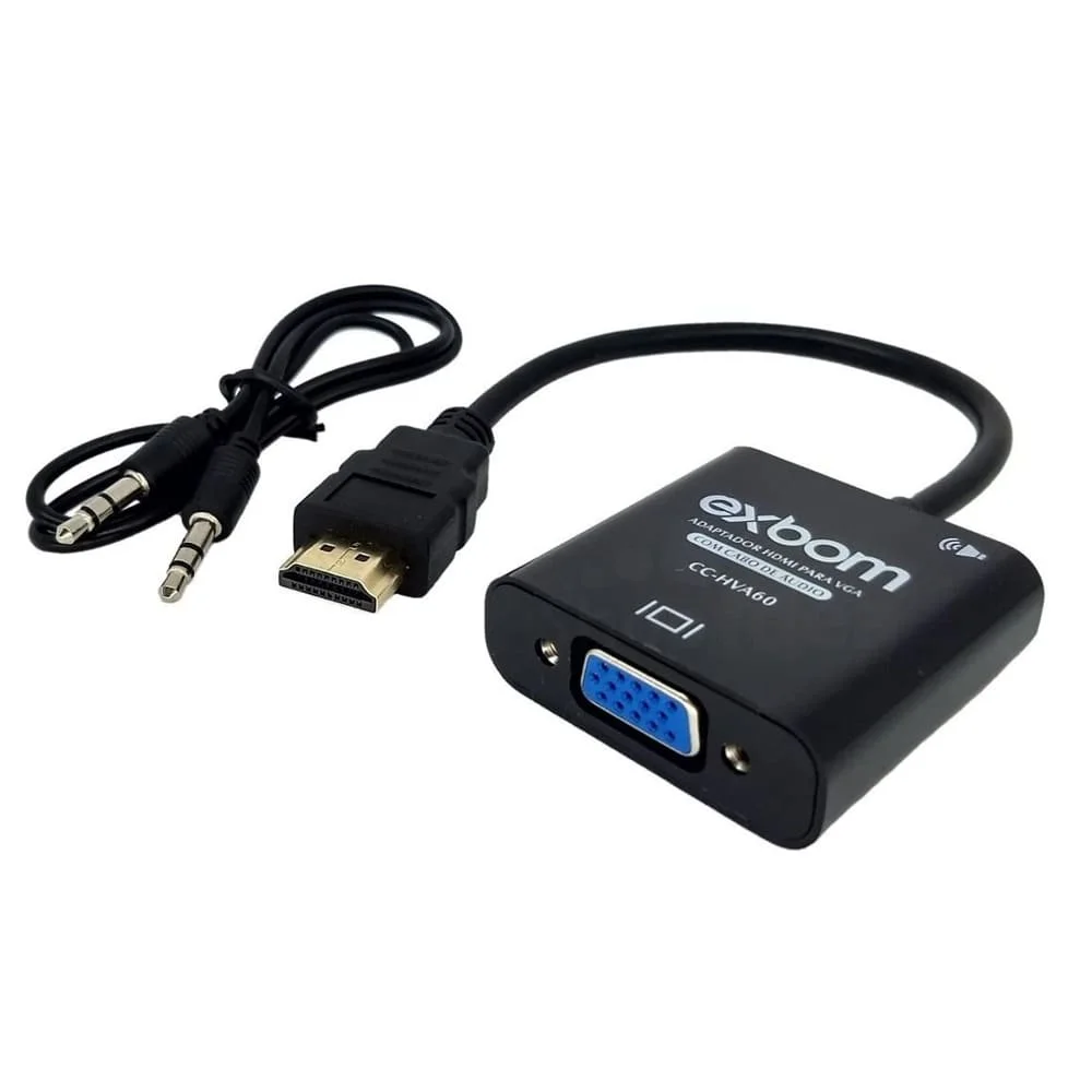 CONVERSOR HDMI PARA VGA COM AUDIO EXBOM