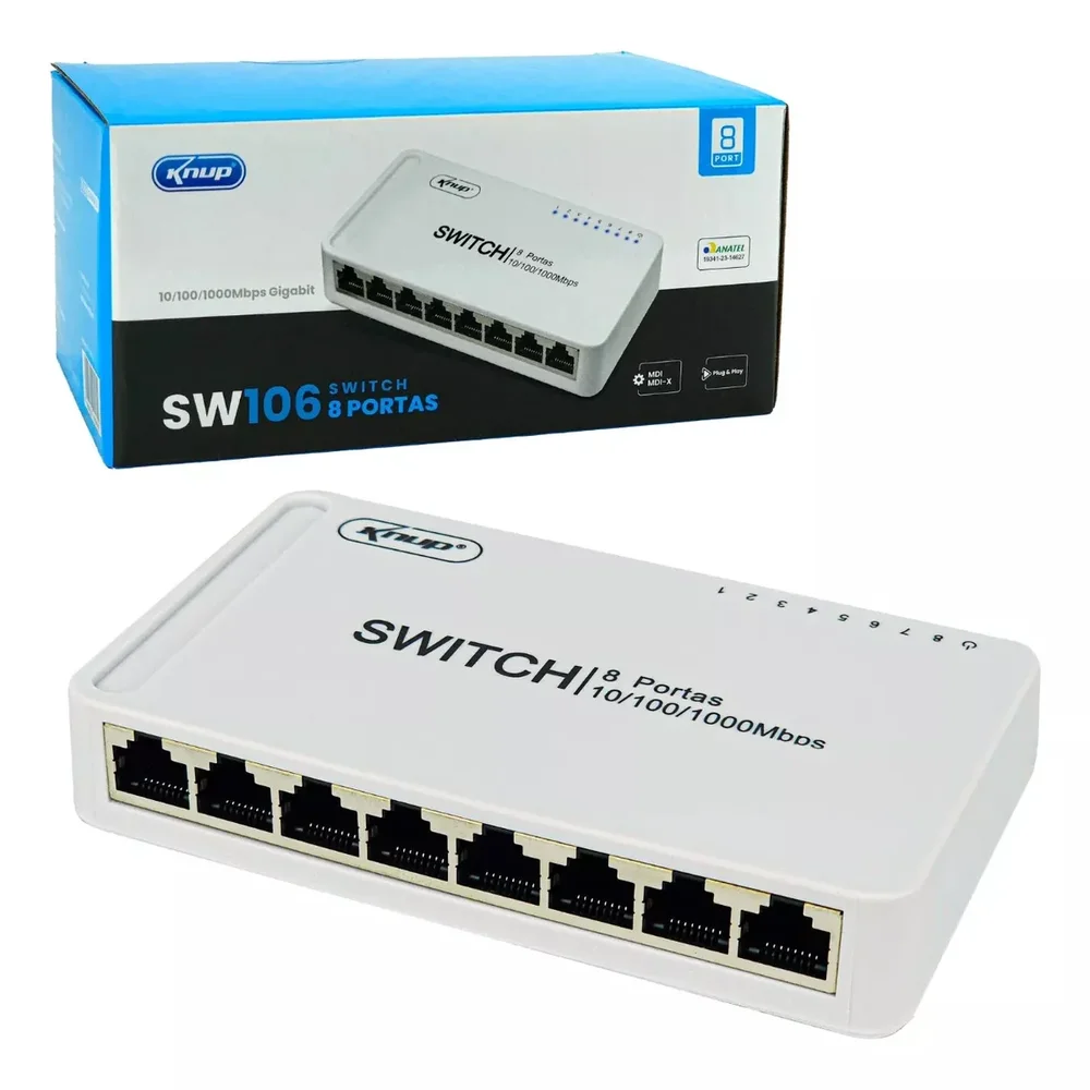 SWITCH GIGABIT DE MESA 8 PORTAS KNUP KPSW106