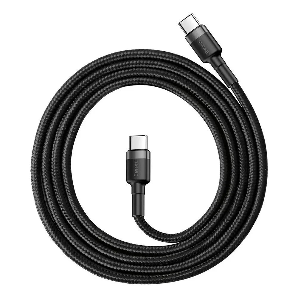 CABO CARREGADOR USB C P/ USB C BASEUS 60W 2M PRETO