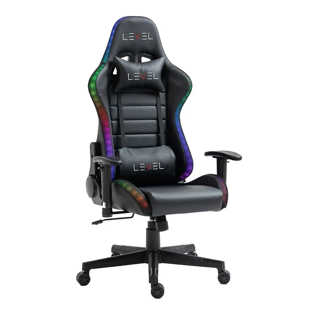 CADEIRA GAMER LEVEL LVC01DN PRETO/RGB