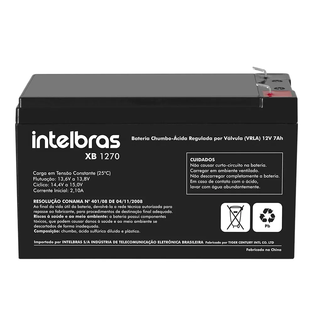 BATERIA SELADA 12V 7A XB 1270 P/ ALARME E NOBREAK INTELBRAS