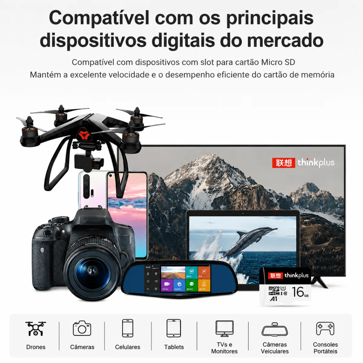 CARTÃO DE MEMORIA MICRO SD THINKPLUS 16GB LENOVO