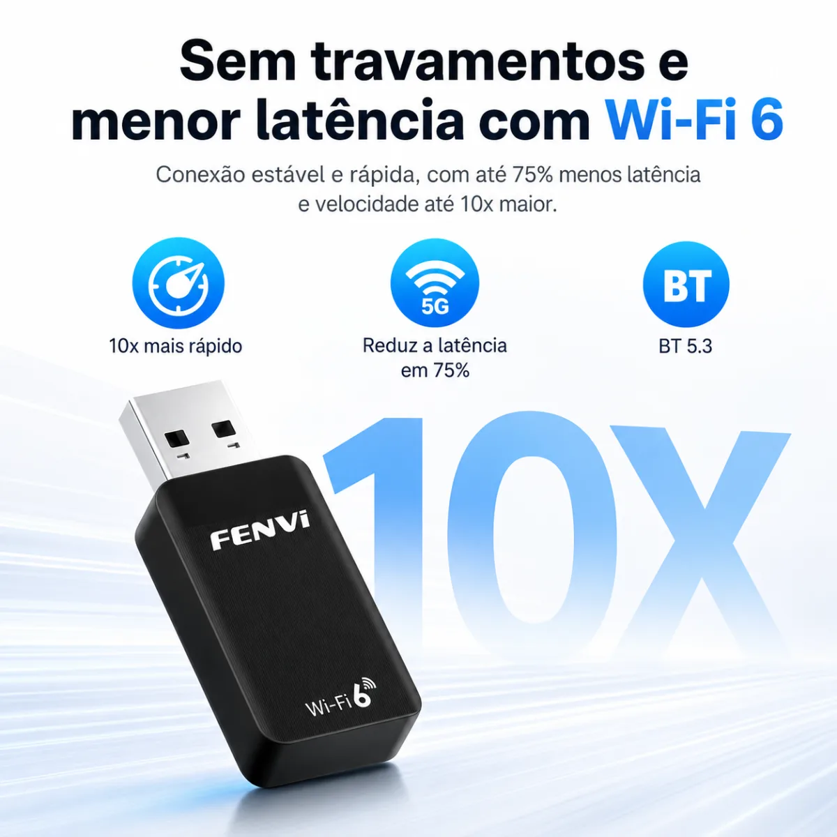 ADAPTADOR WIFI 6 AX900 DUAL BAND 2.4/5.0 GHZ BT 5.4 FENVI