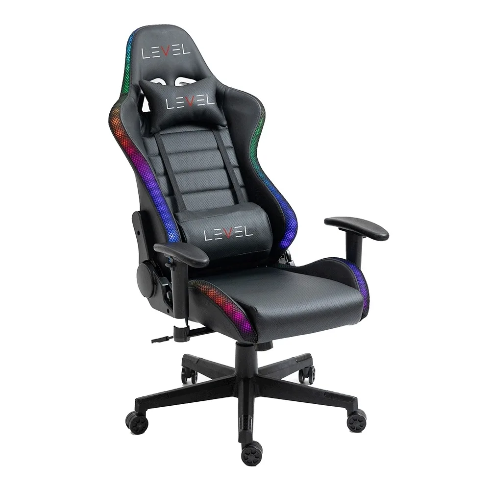 CADEIRA GAMER LEVEL LVC01DN PRETO/RGB