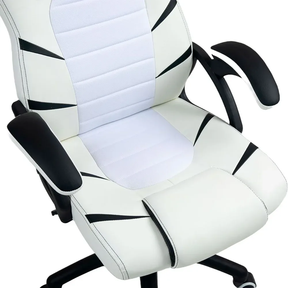 CADEIRA GAMER DUEX DX9002 - BRANCO C/ DET. EM PRETO