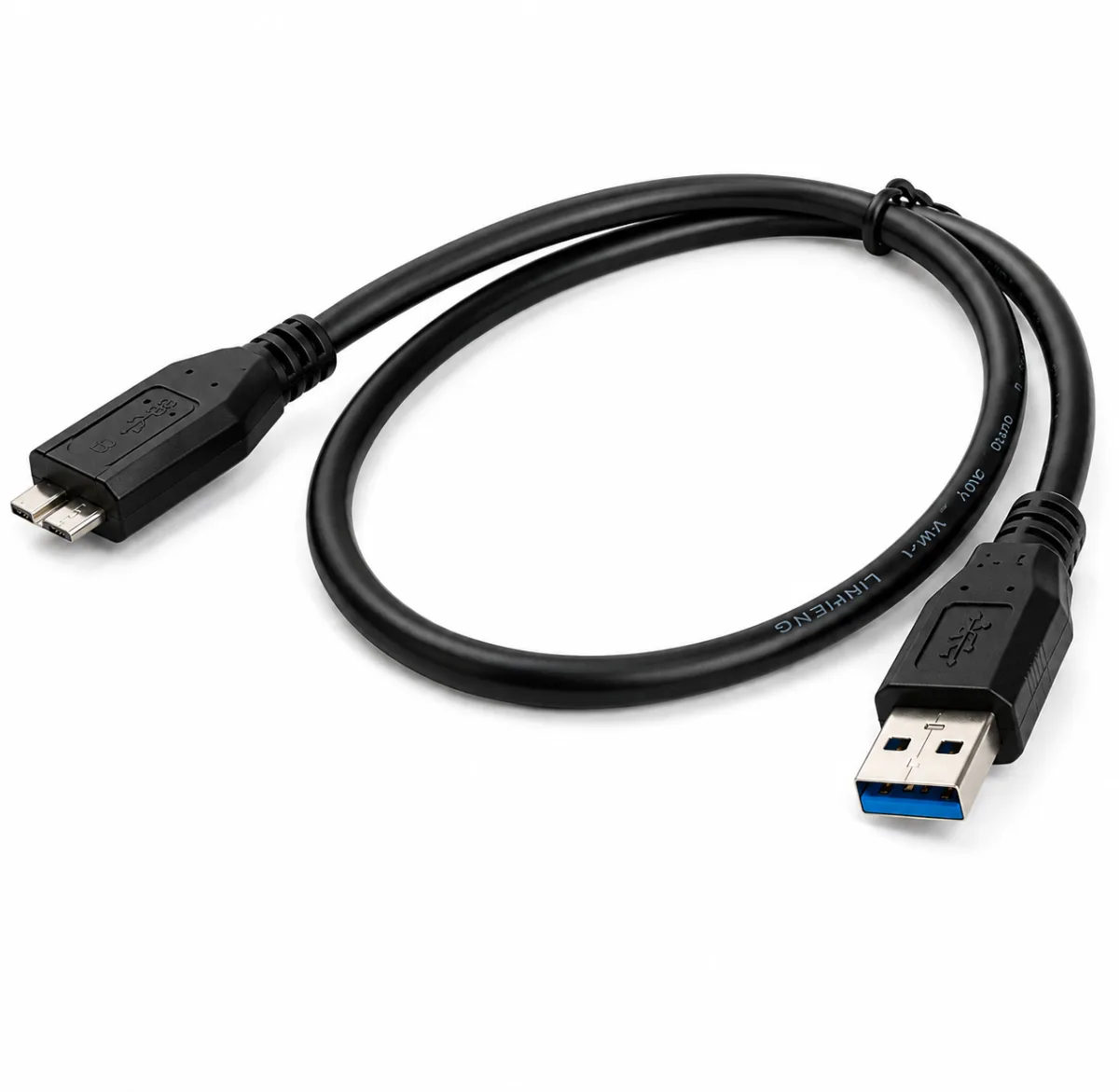 CABO USB PARA HD EXTERNO 45CM PRETO