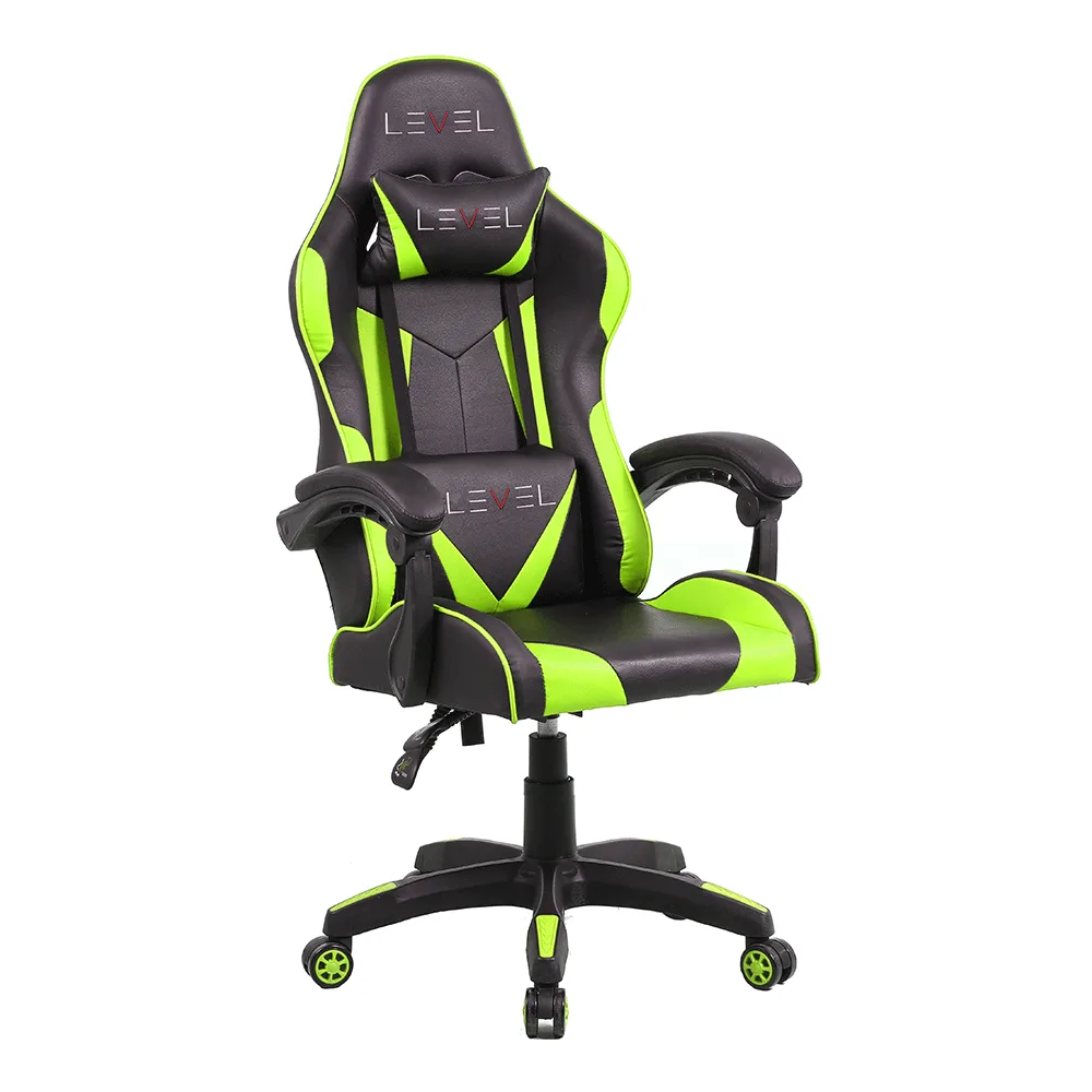 CADEIRA GAMER LEVEL LVC01DN PRETO/VERDE