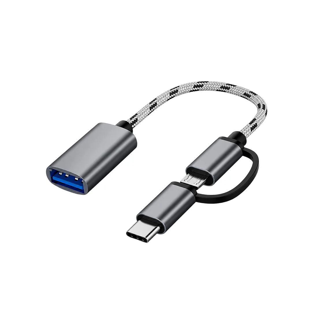 ADAPTADOR CABO OTG USB PARA MICRO USB/TYPE-C