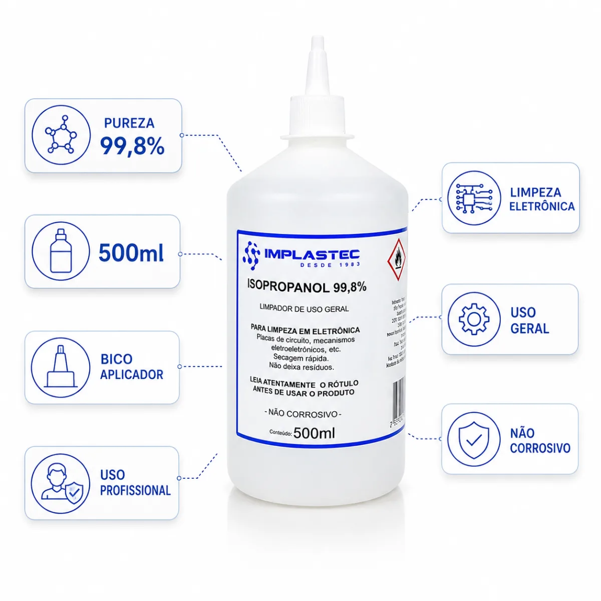 ALCOOL ISOPROPILICO 500ML IMPLASTEC
