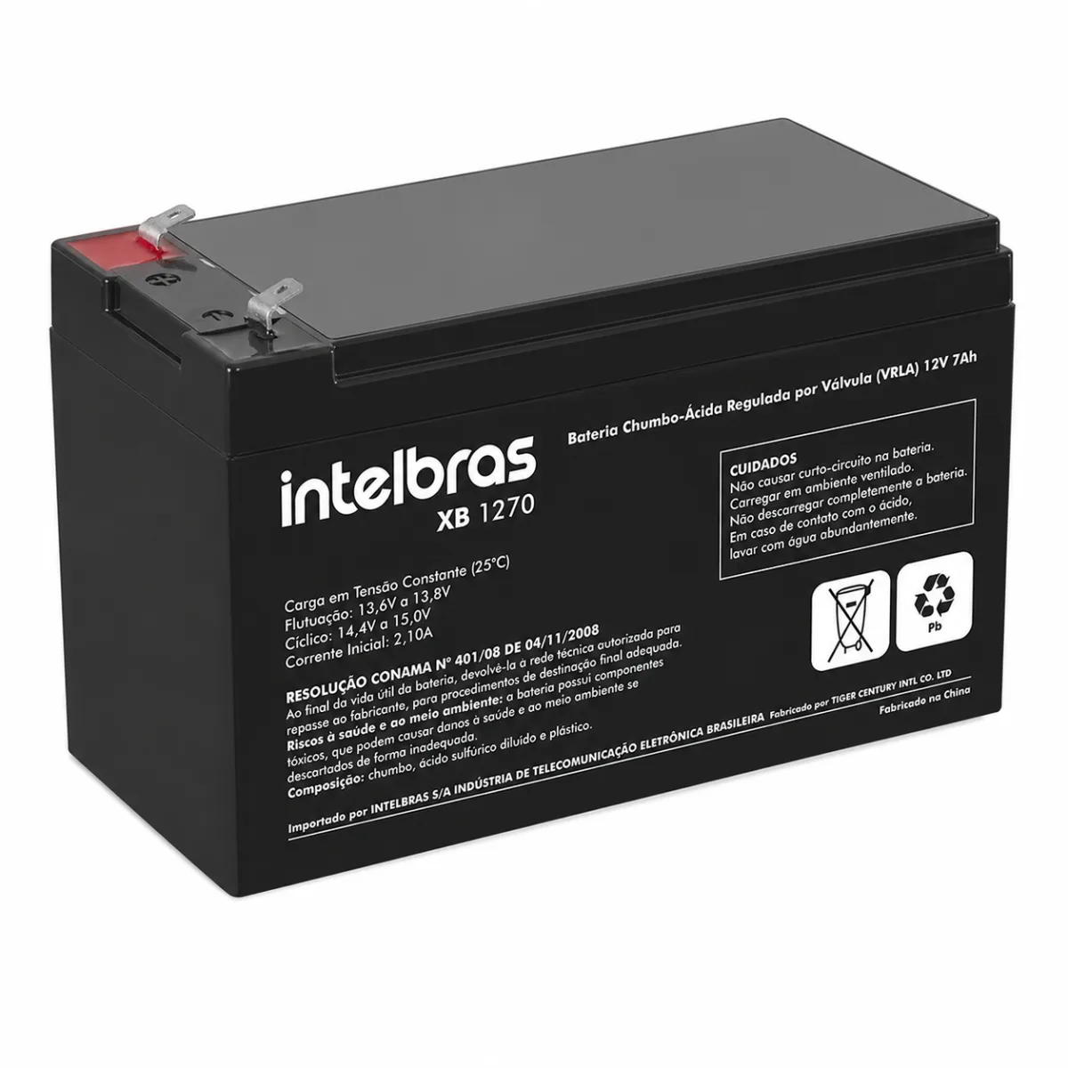 BATERIA SELADA 12V 7A XB 1270 P/ ALARME E NOBREAK INTELBRAS