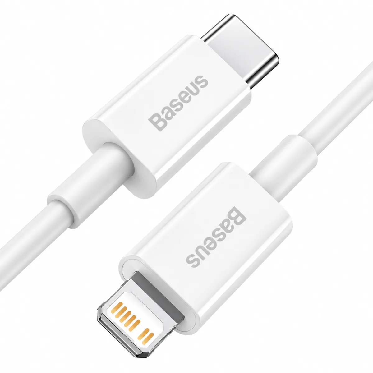 CABO CARREGADOR IPHONE USB C P/ LIGHTNING BASEUS TPE 20W 1.2M - BRANCO