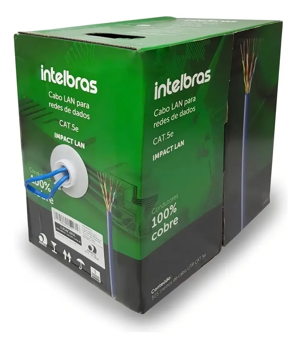 CABO DE REDE CAT5E INTELBRAS 100% COBRE P/ METRO