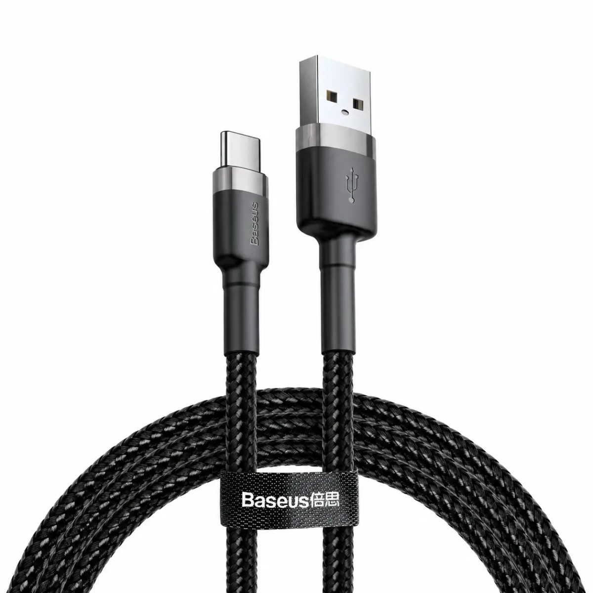 CABO CARREGADOR USB A P/ USB C BASEUS FAST CHARGING 1M, EG1, PRETO