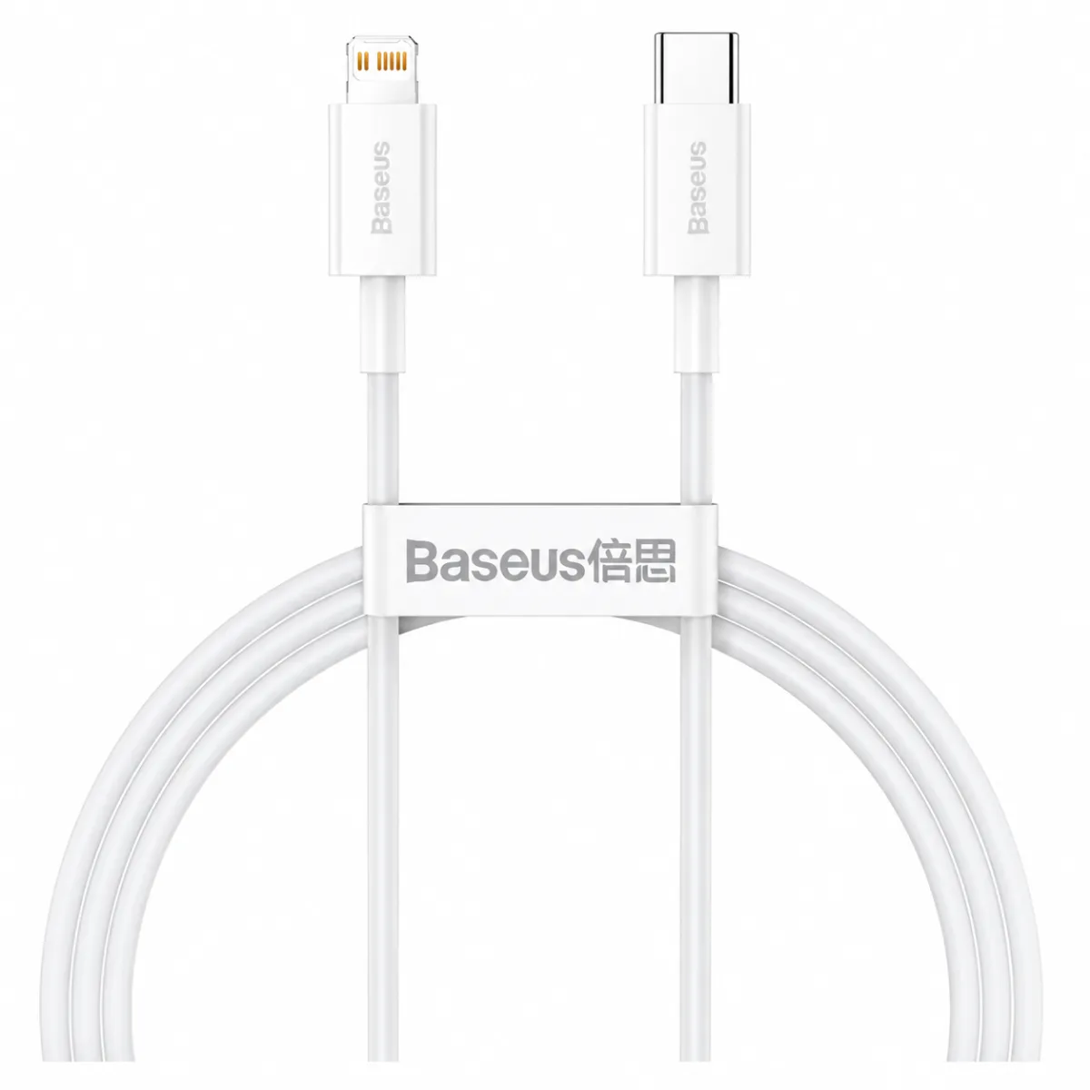CABO CARREGADOR IPHONE USB C P/ LIGHTNING BASEUS TPE 20W 1.2M - BRANCO