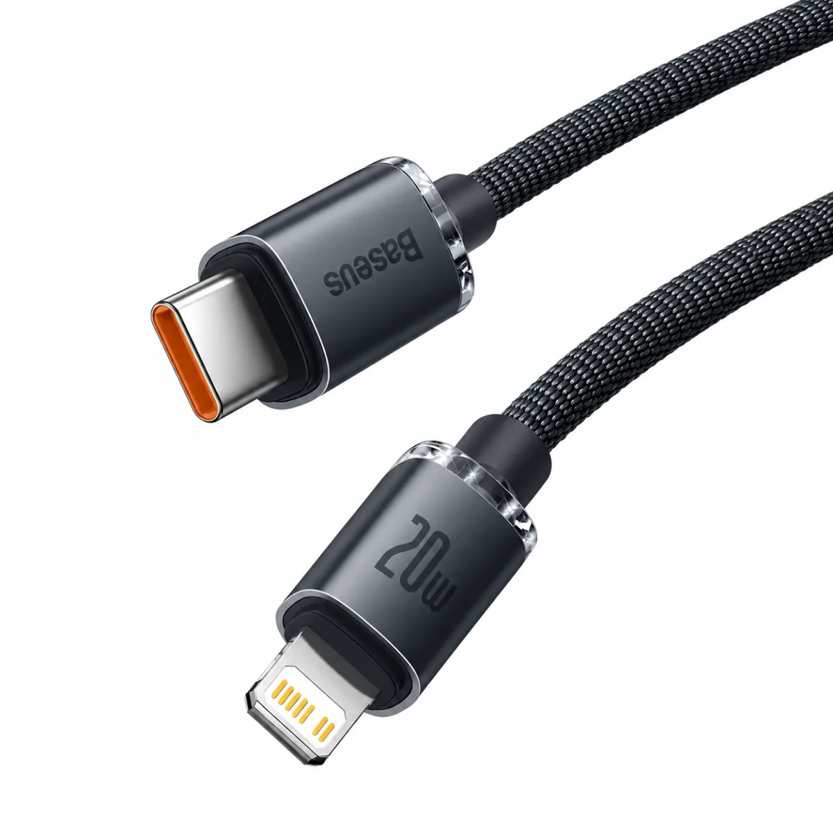 CABO CARREGADOR IPHONE USB C P/ LIGHTNING BASEUS TPE 20W 1.2M - PRETO