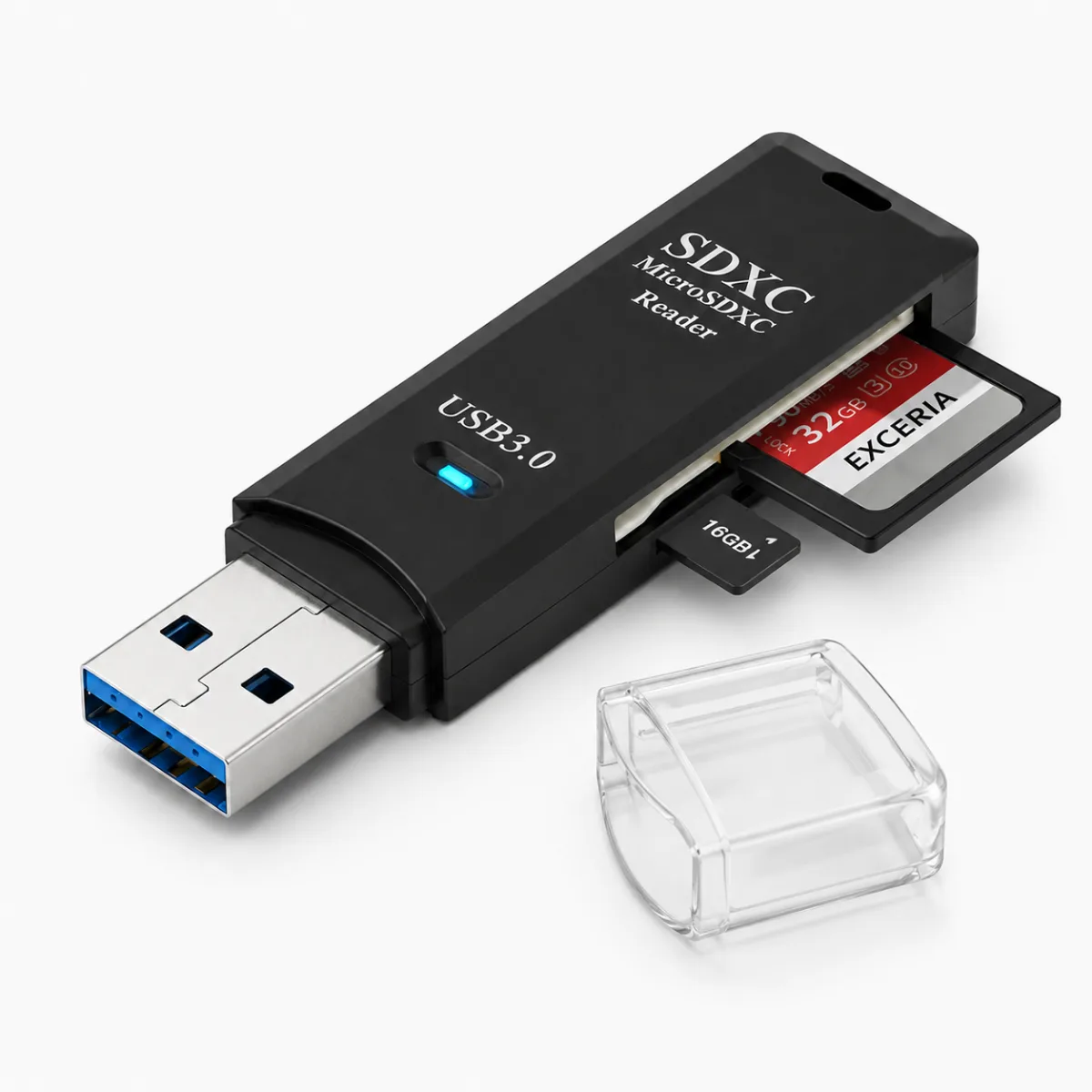 ADAPTADOR USB 3.0 LEITOR MICRO SDXC - PRETO