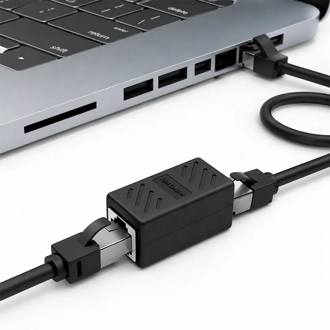 ACOPLADOR EMENDA CABO RJ45 PRETO