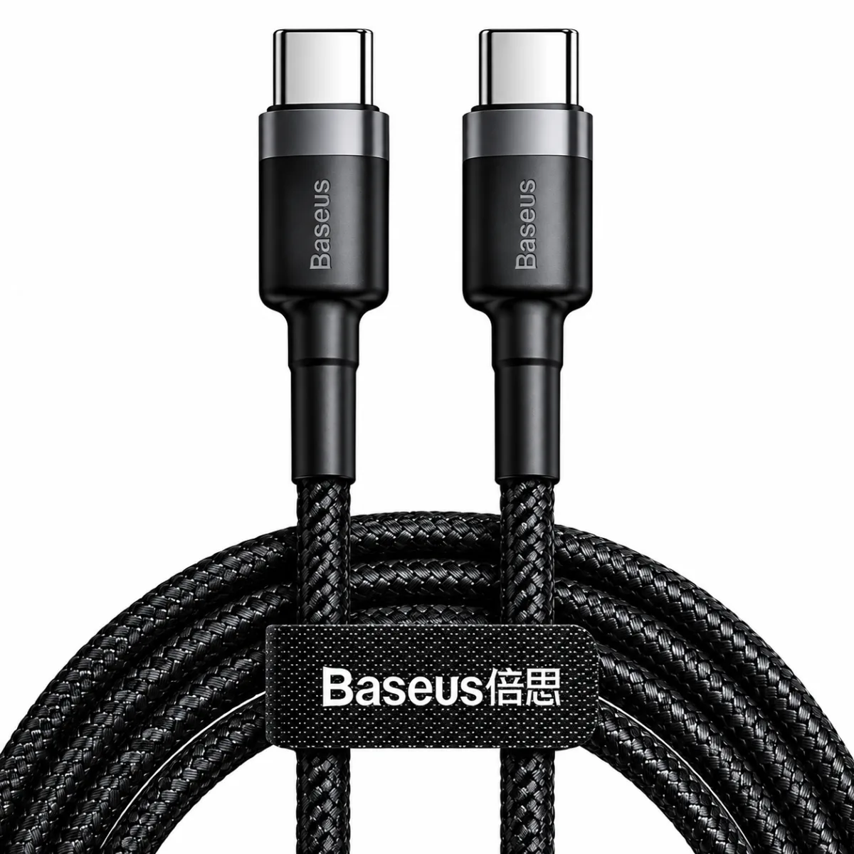 CABO CARREGADOR USB C P/ USB C BASEUS 60W 2M PRETO